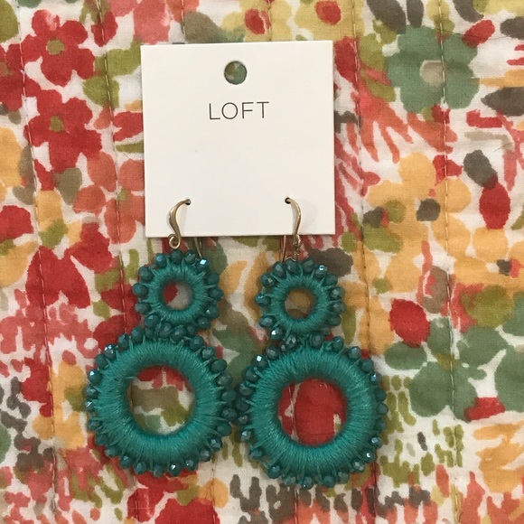 LOFT THREAD-WRAPPED BEADED DROP EARRINGS - Picture 2 of 3